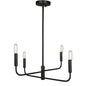 4 Light Incandescent Chandelier Matte Black