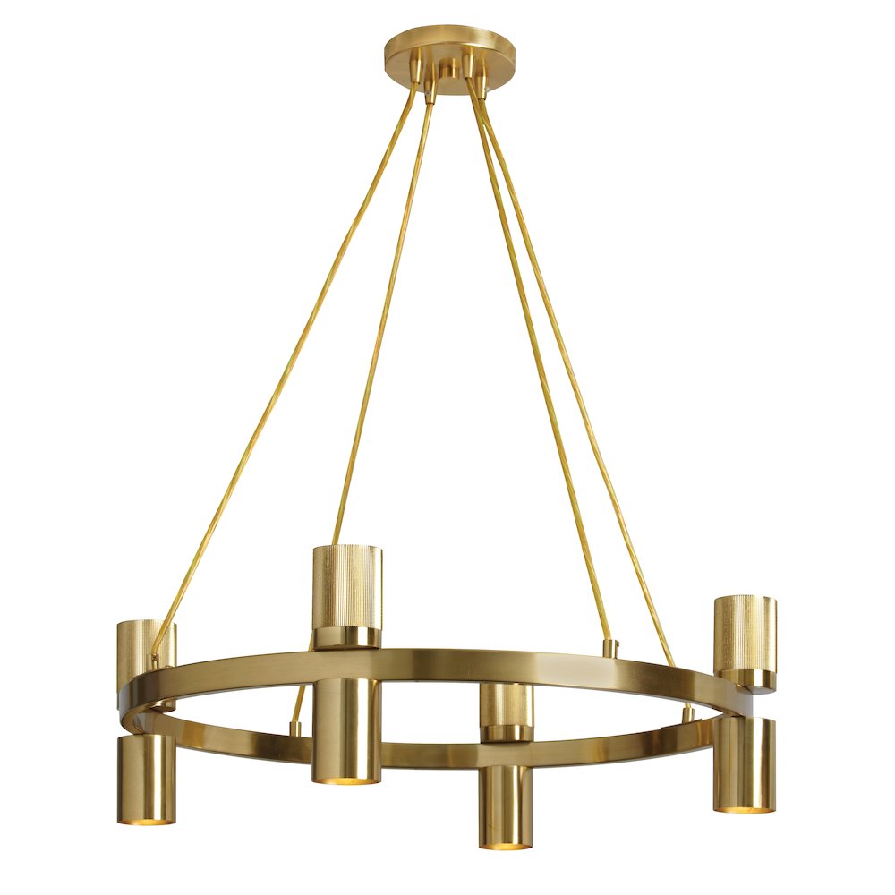 8 Light Chandelier in Aged Brass