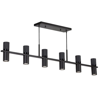 12 Light Horizontal Chandelier in Matte Black