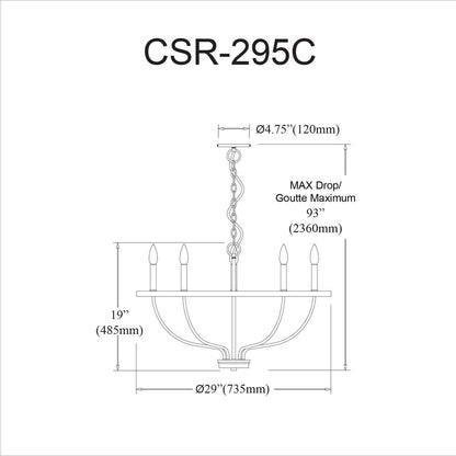 5LT Incandescent Chandelier, AGB