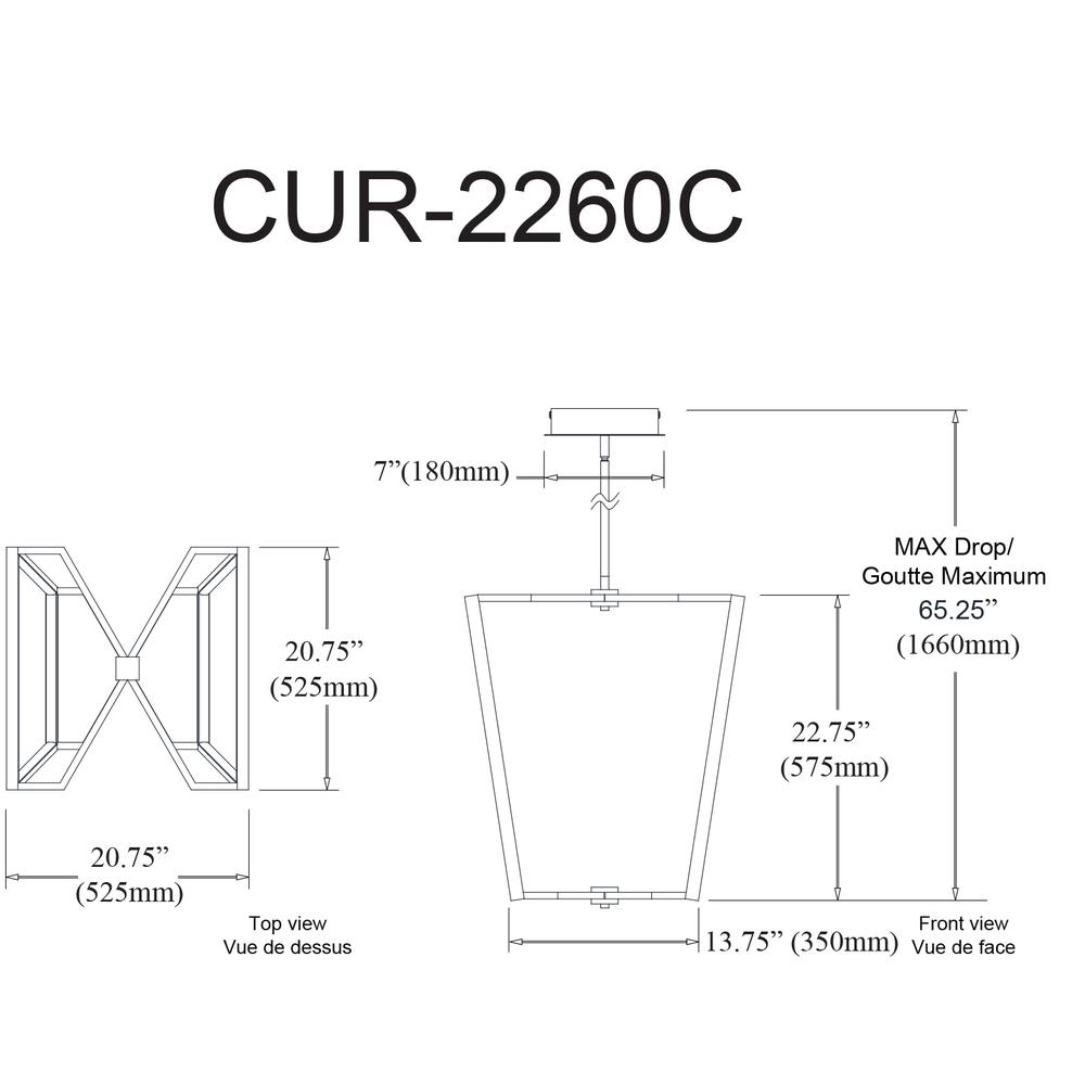 60W Chandelier, MB, WH Silicone Diffuser