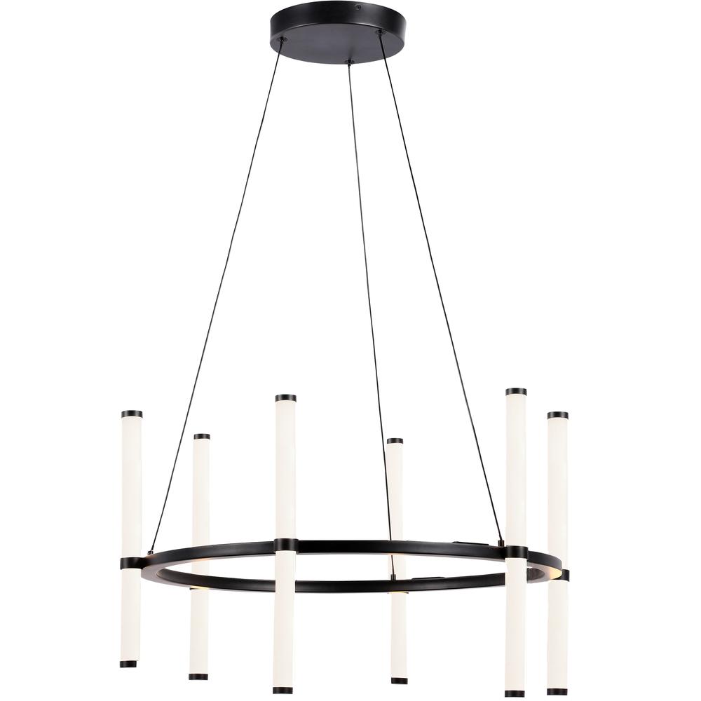 36W Chandelier, MB, WH Acrylic Diffuser