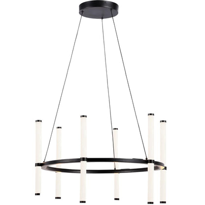 36W Chandelier, MB, WH Acrylic Diffuser