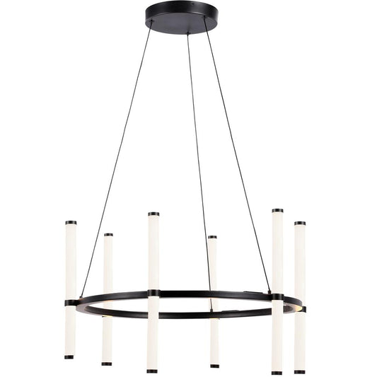 36W Chandelier, MB, WH Acrylic Diffuser
