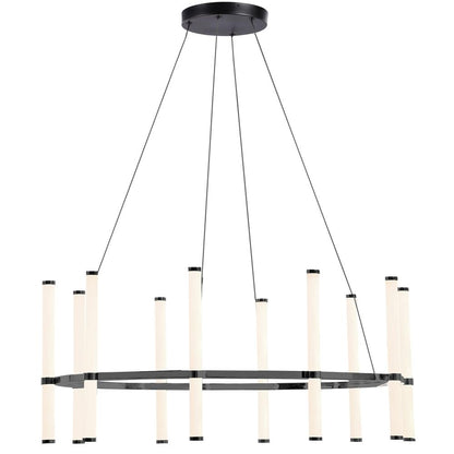 60W Chandelier, MB, WH Acrylic Diffuser