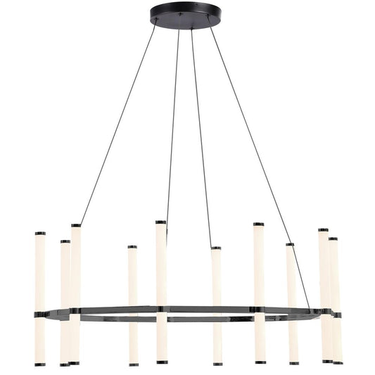 60W Chandelier, MB, WH Acrylic Diffuser