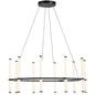 60W Chandelier, MB, WH Acrylic Diffuser