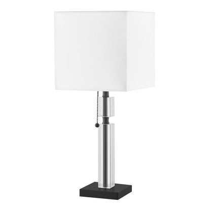 1LT Incandescent Table Lamp, MB, WH Shade