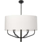 6LT Incandescent Pendant, MB, WH Fabric Shade