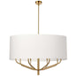 8LT Incandescent Chandelier, AGB, WH Shade
