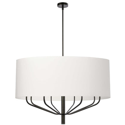 8LT Incandescent Chandelier, MB, WH Shade