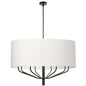 8LT Incandescent Chandelier, MB, WH Shade