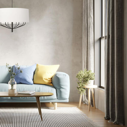 8LT Incandescent Chandelier, MB, WH Shade