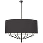8LT Incandescent Chandelier, MB, WH Shade