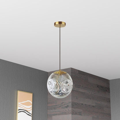 1Lt Incandescent Pendant, AGB, Smoke Glass