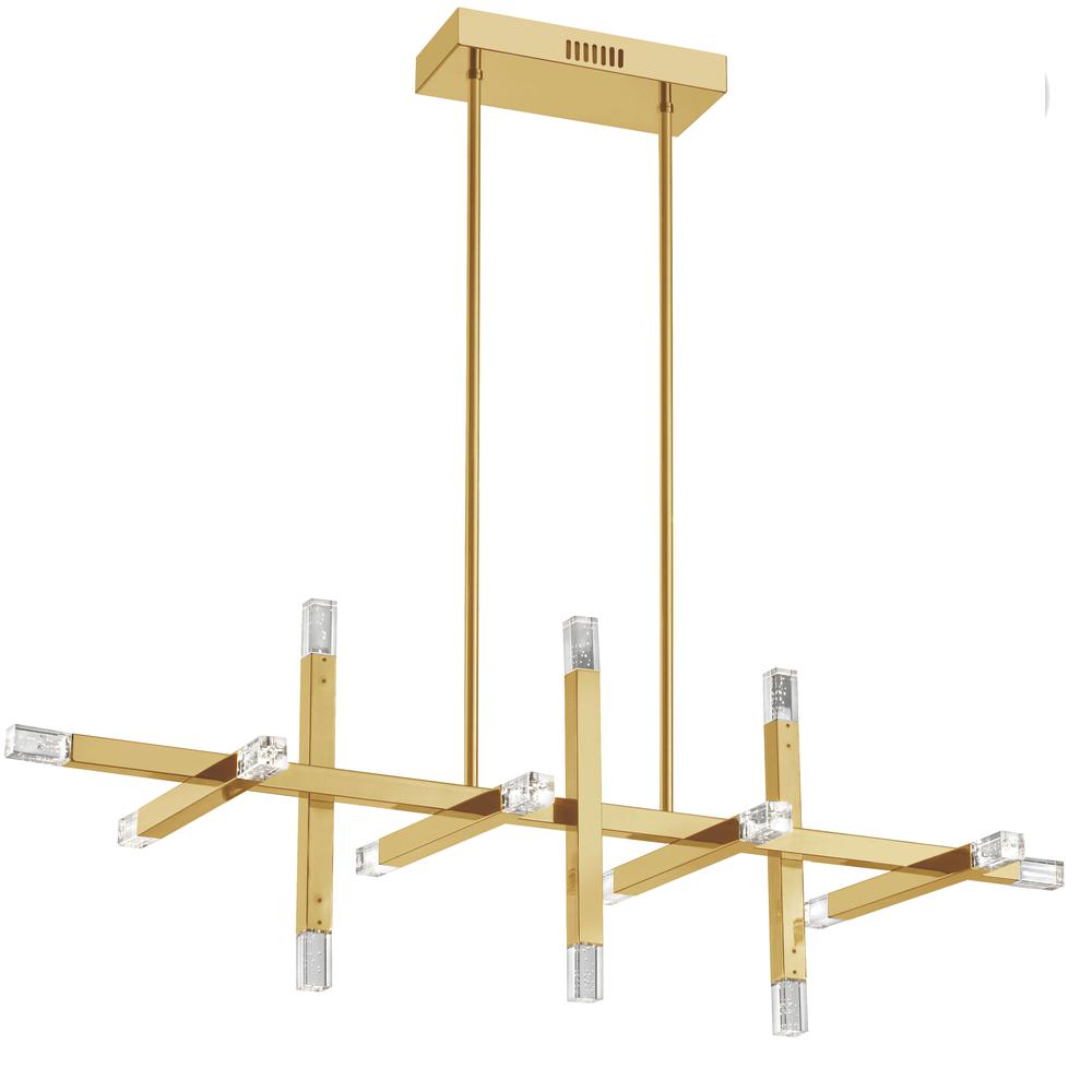 48W Horiz Chandelier, AGB, Acrylic Diffuser