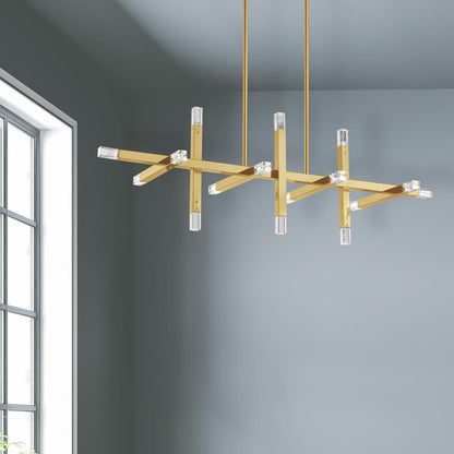 48W Horiz Chandelier, AGB, Acrylic Diffuser