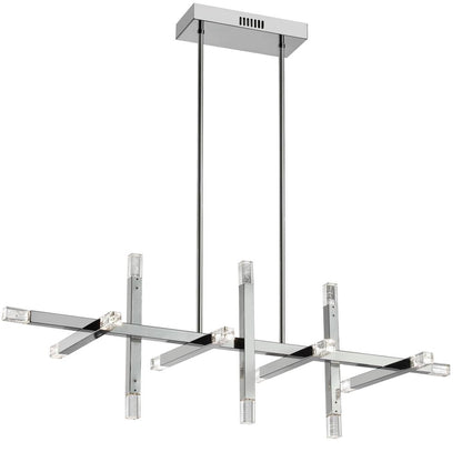 48W Horiz Chandelier, PC, Acrylic Diffuser
