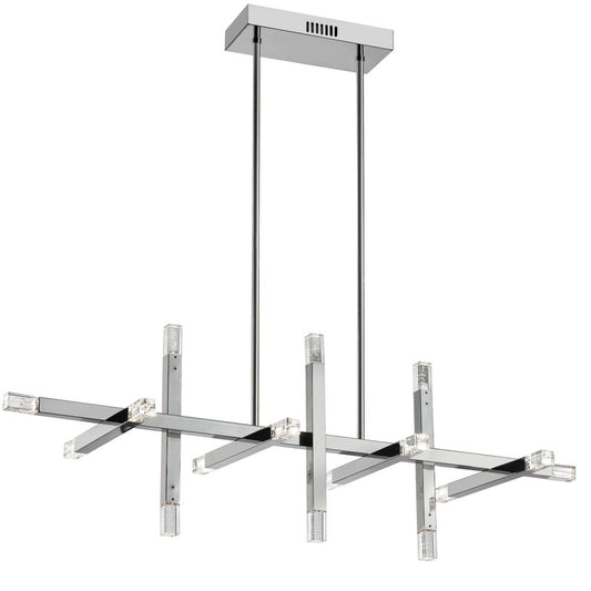 48W Horiz Chandelier, PC, Acrylic Diffuser