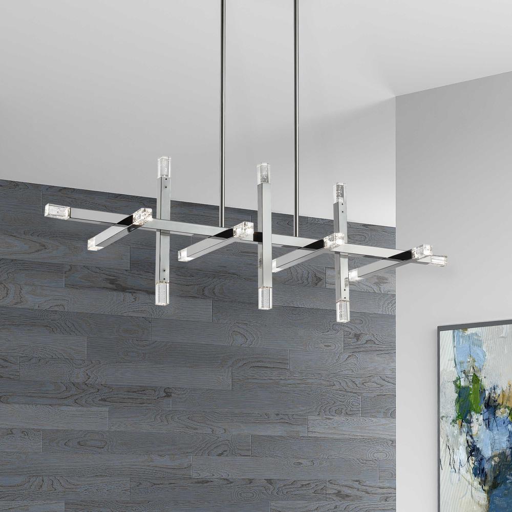 48W Horiz Chandelier, PC, Acrylic Diffuser