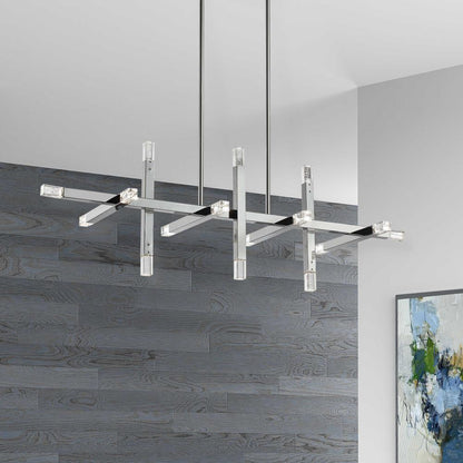 48W Horiz Chandelier, PC, Acrylic Diffuser