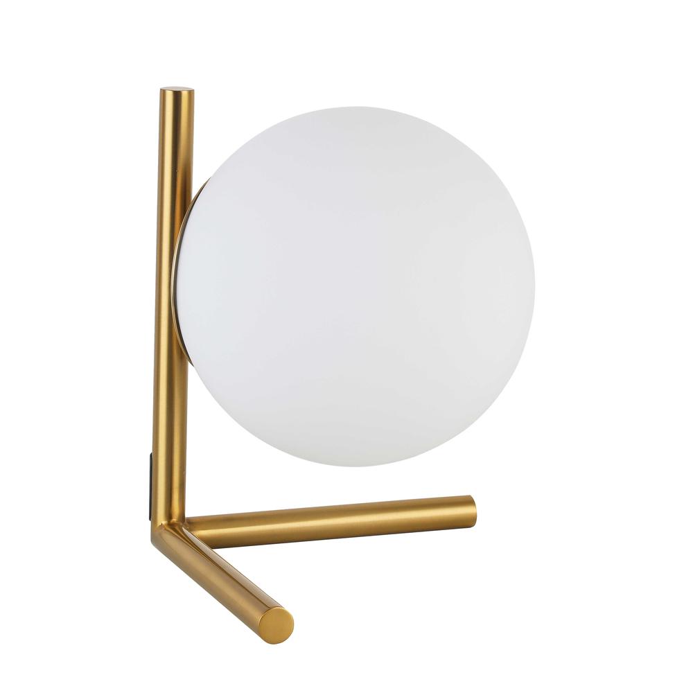 1LT Incandescent  Table Lamp, AGB, Opal Glass