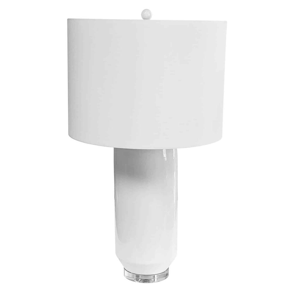 1LT Incandescent Table Lamp, WH, WH Shade