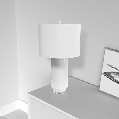 1LT Incandescent Table Lamp, WH, WH Shade