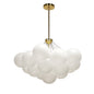 4 Light Aged Brass Chandelier w/ Frosted Glass