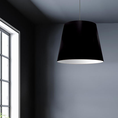 1LT Oversized Drum Pendant Large Black Shade