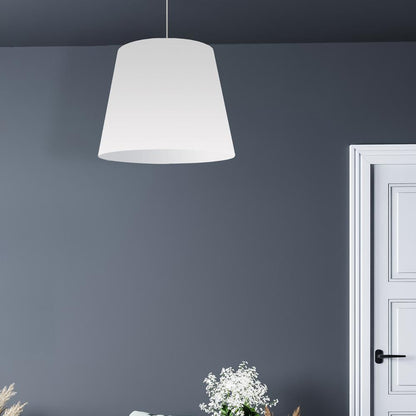 1LT Oversized Drum Pendant Medium Wht Shade