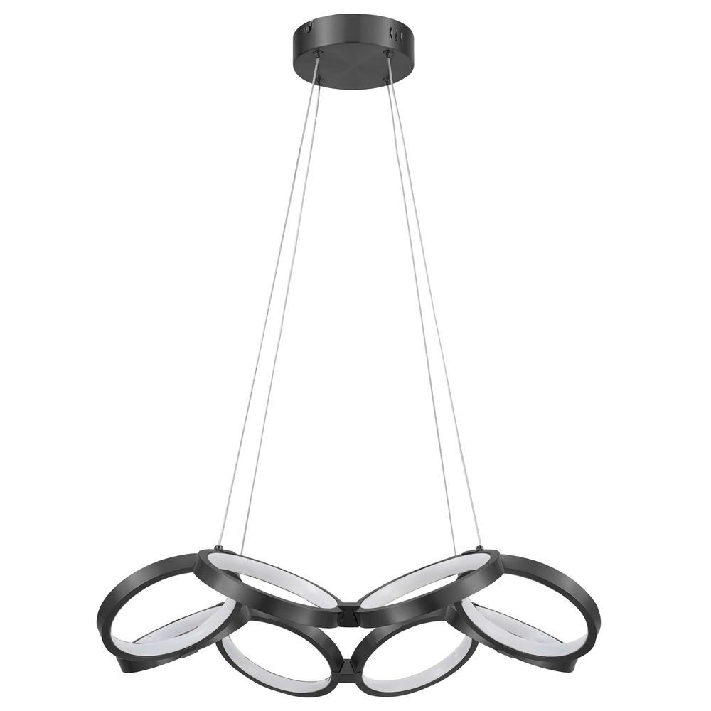 64W Chandelier, MB, WH Silicone Diff