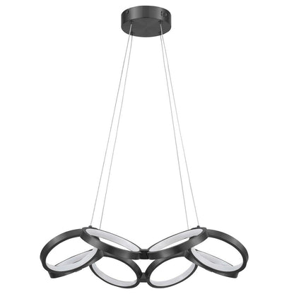 64W Chandelier, MB, WH Silicone Diff