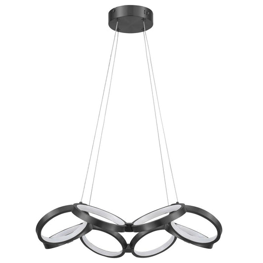 64W Chandelier, MB, WH Silicone Diff