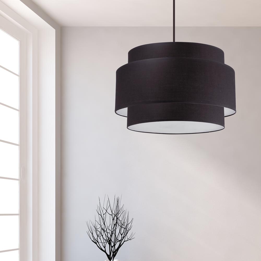 4LT Incandescent Chandelier, MB, BK Shade