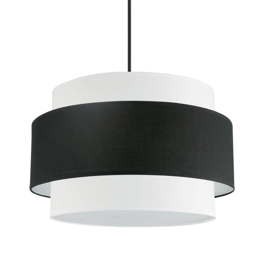 4LT Incandescent Chandelier, MB, BK&WH Shade