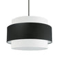 4LT Incandescent Chandelier, MB, BK&WH Shade