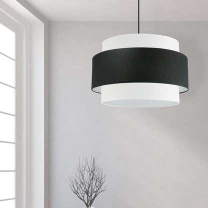 4LT Incandescent Chandelier, MB, BK&WH Shade