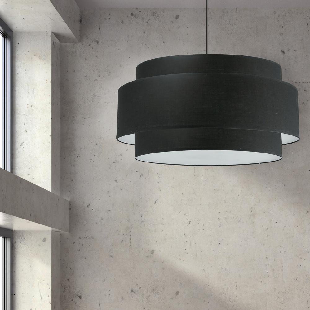 4LT Incandescent Chandelier, MB, BK Shade