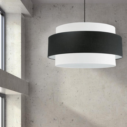 4LT Incandescent Chandelier, MB, BK&WH Shade
