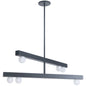 6 Light Matte Black Chandelier w/ Frosted Glass