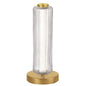 10W Aged Brass Table Lamp w/ Clear Fluted Glass