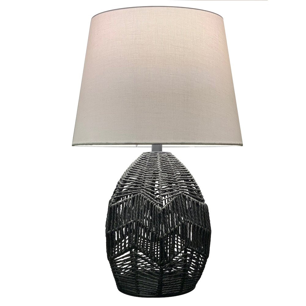1 Light Table Lamp in Black w/ Beige Shade