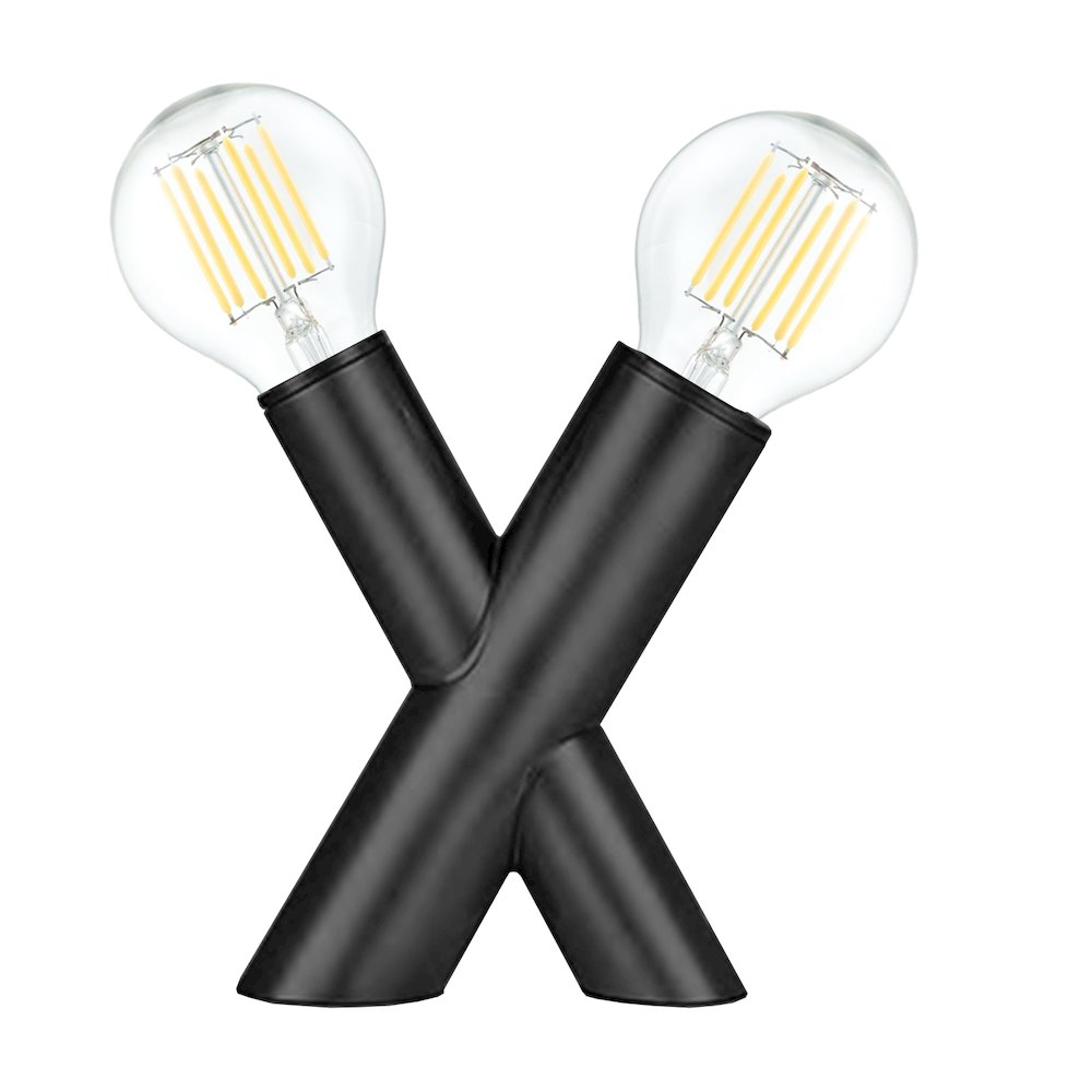 2 Light Table Lamp in Matte Black