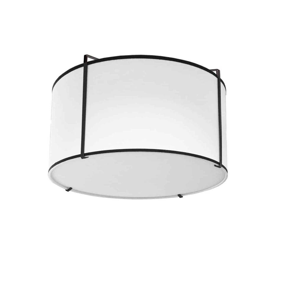 2LT Drum Flush Mount Black White Shade,790 Diff