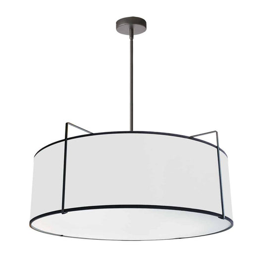 4LT Drum Pendant Black/White Shade,790 Diff
