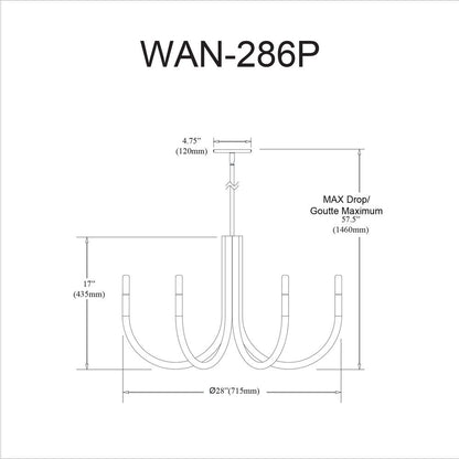 6LT Incandescent Chandelier, MB