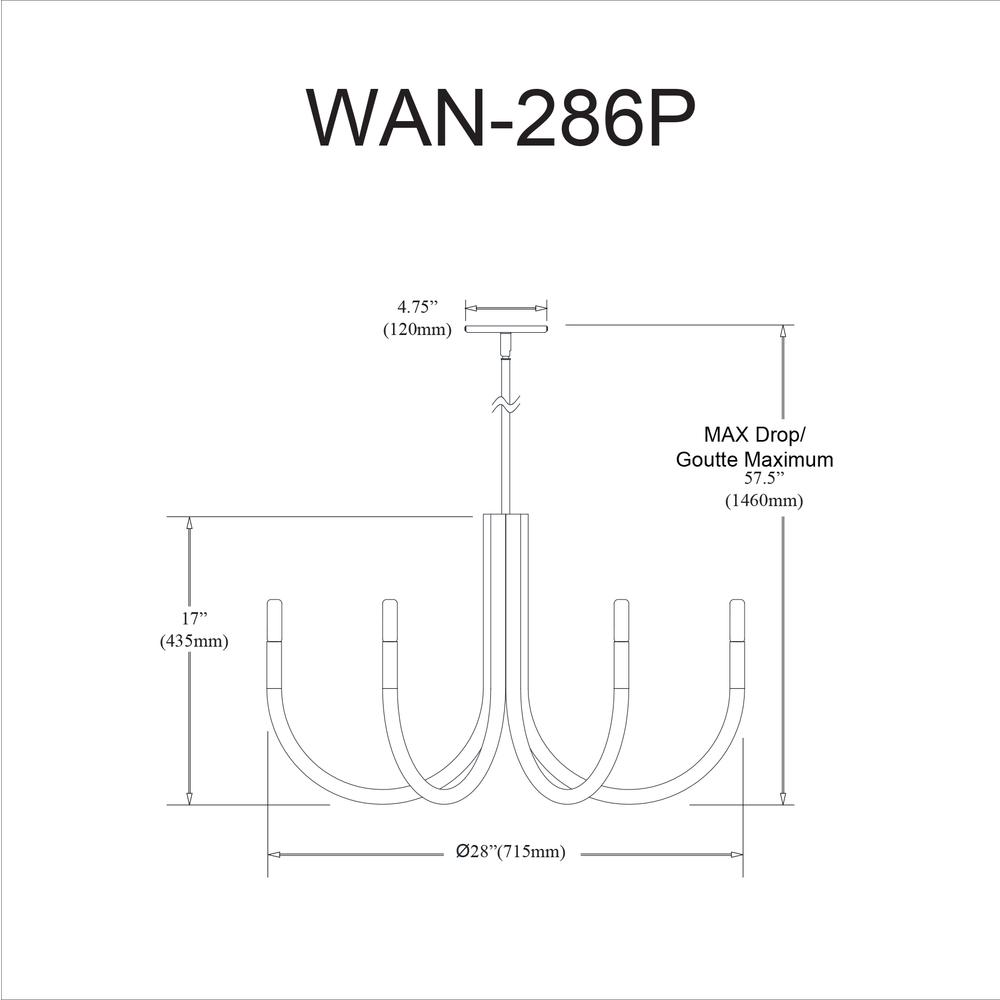 6LT Incandescent Chandelier, MB & AGB