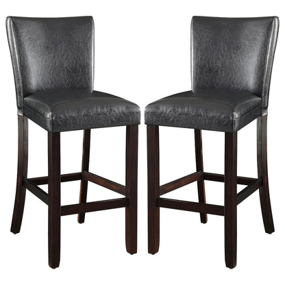 Alberton Leatherette Upholstered Bar Chair Black (Set of 2)