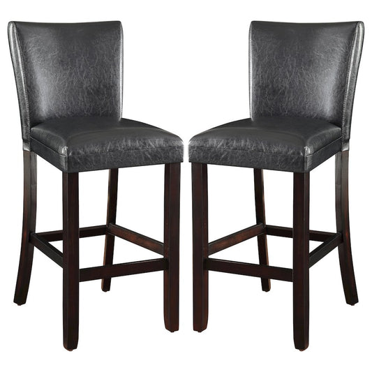 Alberton Leatherette Upholstered Bar Chair Black (Set of 2)